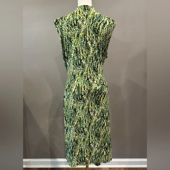 NWT! Kasper Green Patterned Wrap Dress - Picture 3 of 6